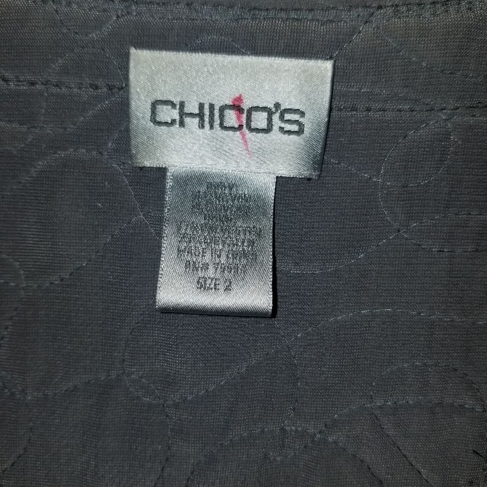 Chico's Silver Embroidered Ruffled Jacket - Picture 3 of 4